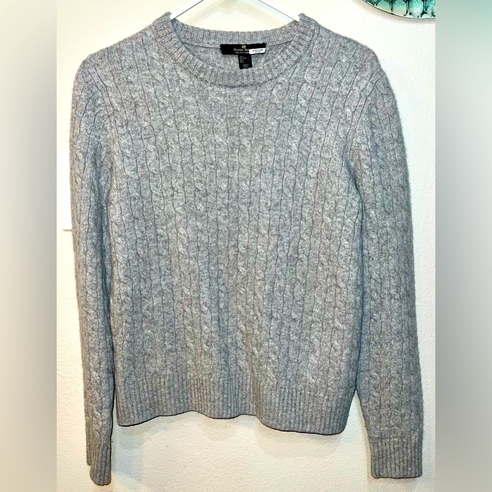Daniel Bishop 2-Ply Cashmere Gray Sweater Sz L